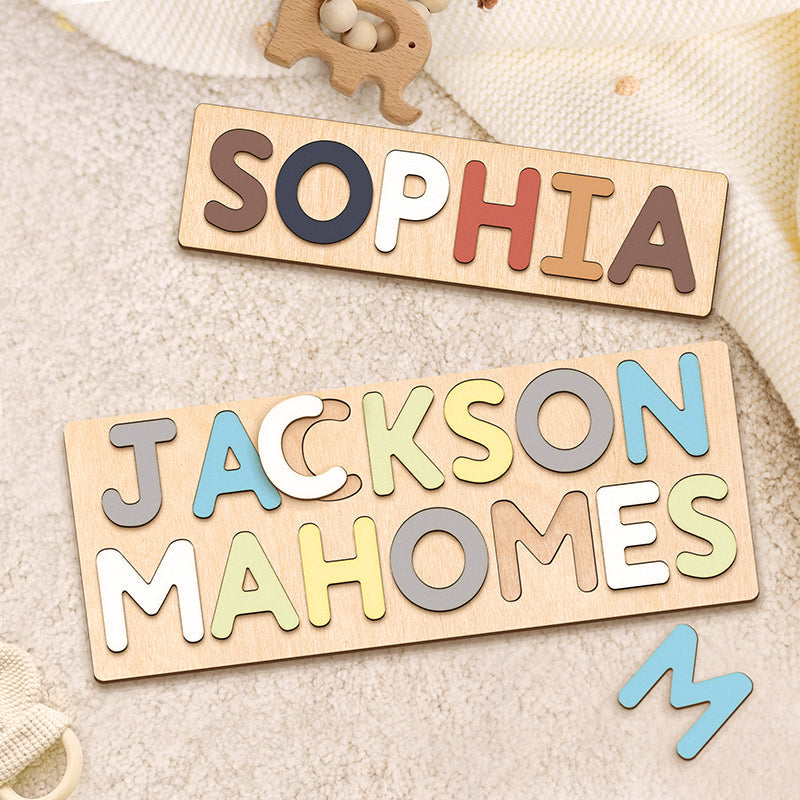 Only Letters Name Puzzle, Custom Puzzle For Toddler, Wooden Montessori Toys, Personalized Baby Gifts, First Christmas Gifts For Kids, 1st birthday gifts idea NP03