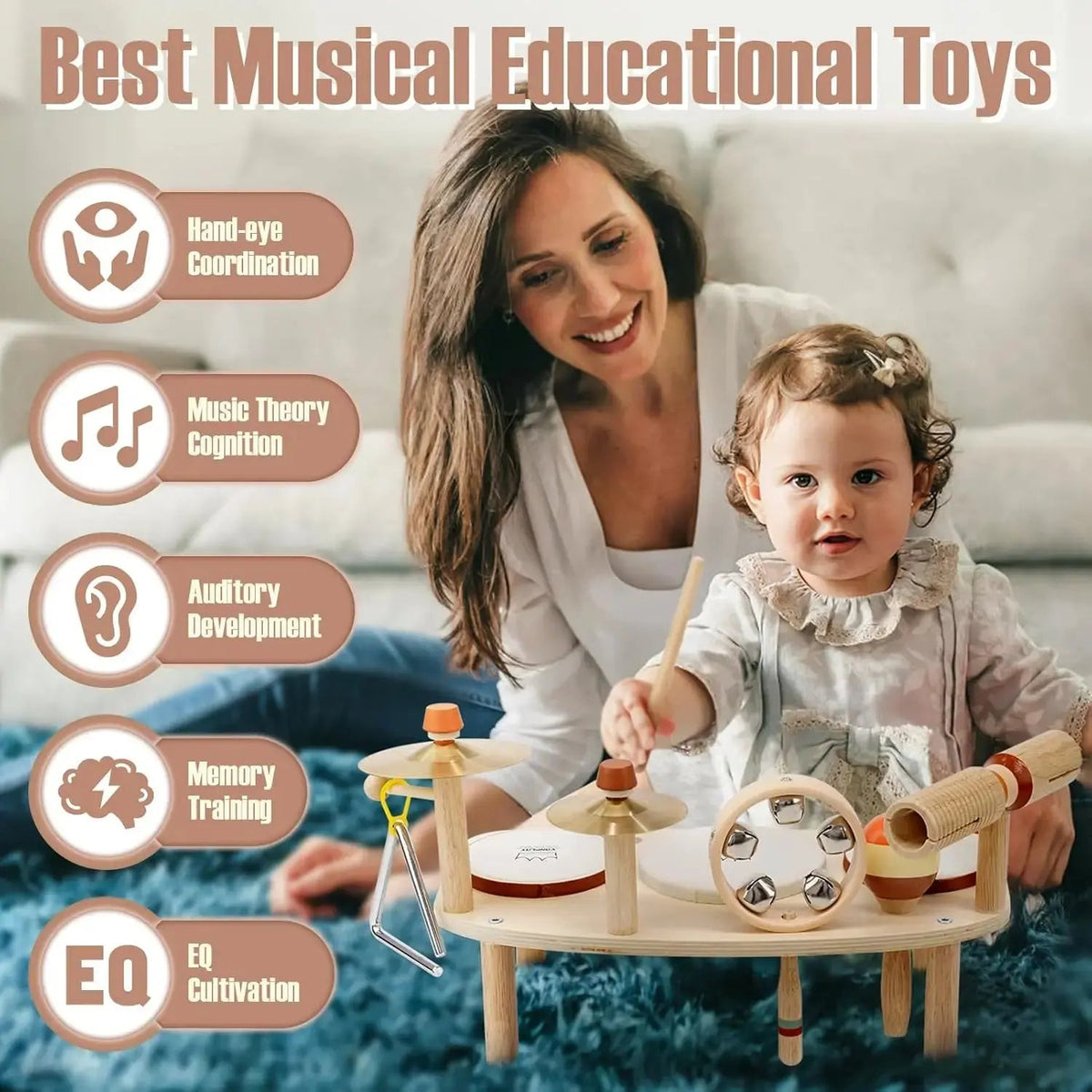 Rhythm Station – Wooden 11-in-1 Musical Table &amp; Drum Set