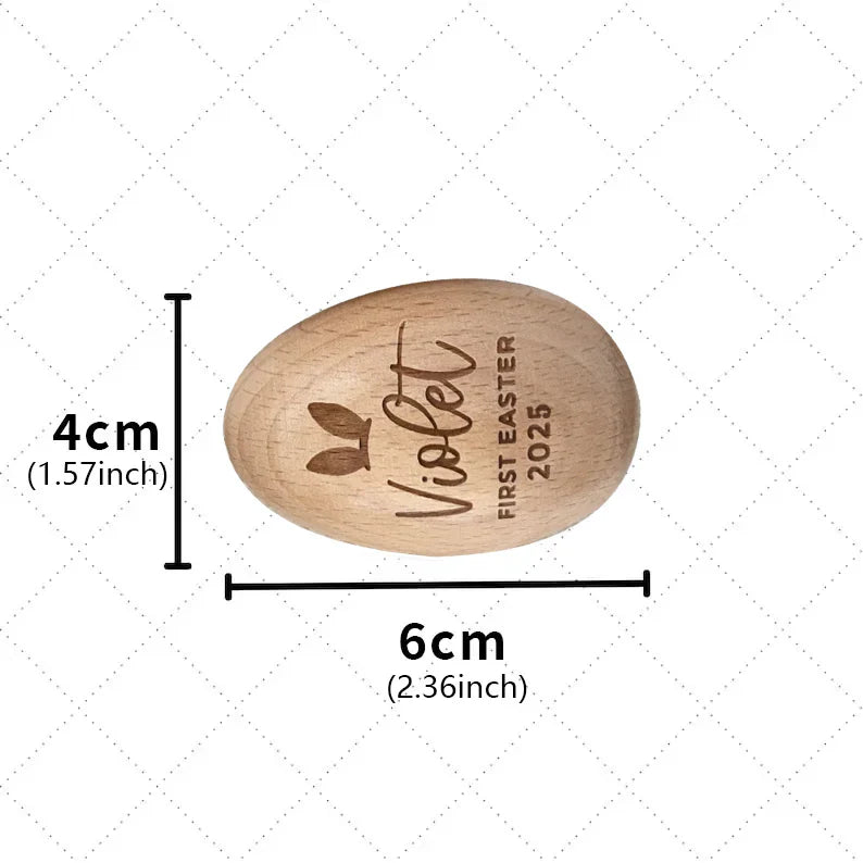 Personalized Wooden Easter Egg - Musical Egg Shaker 2026