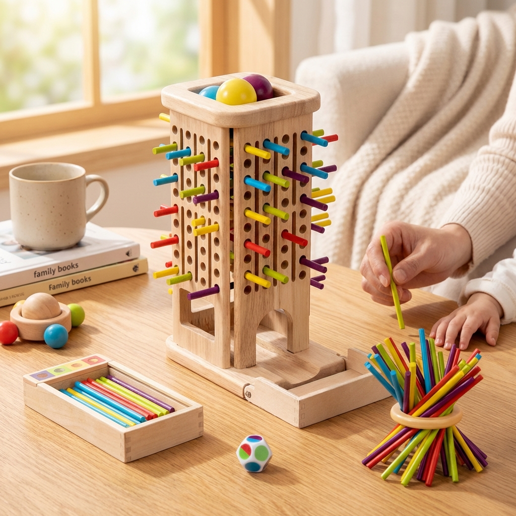3-in-1 Montessori Wooden Stick Game - Family Fun Ages 3+