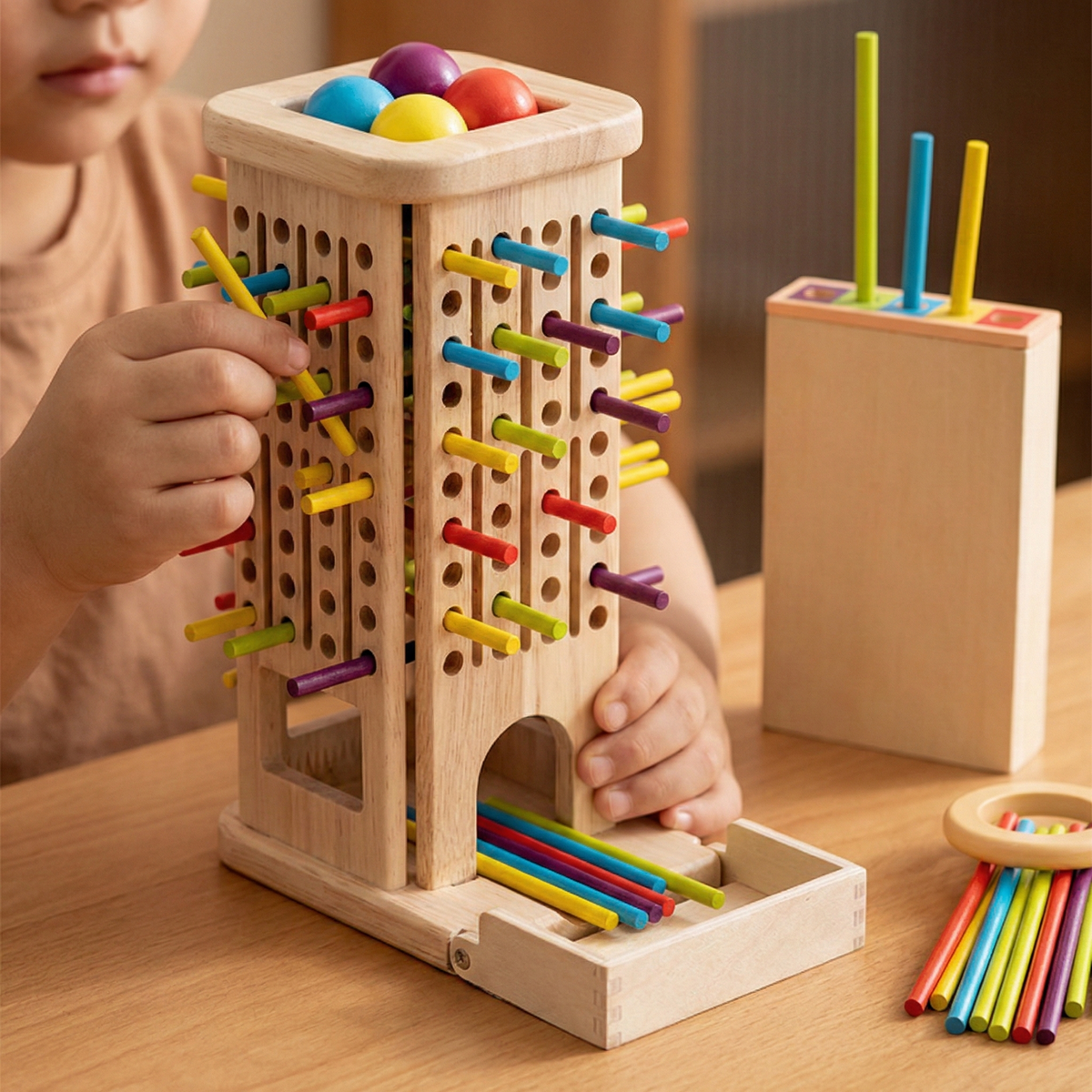 3-in-1 Montessori Wooden Stick Game - Family Fun Ages 3+