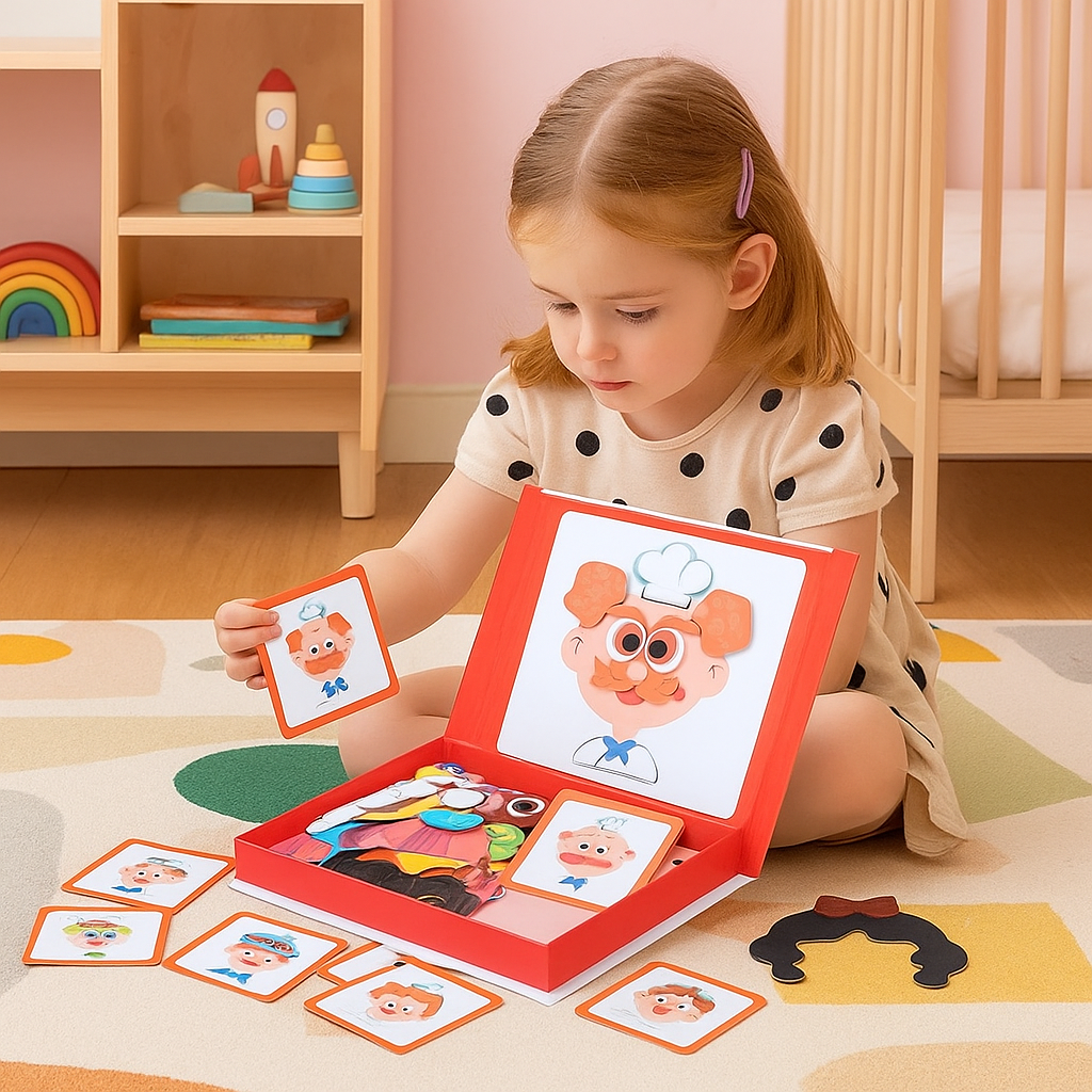 Educational facial expression learning puzzle for children