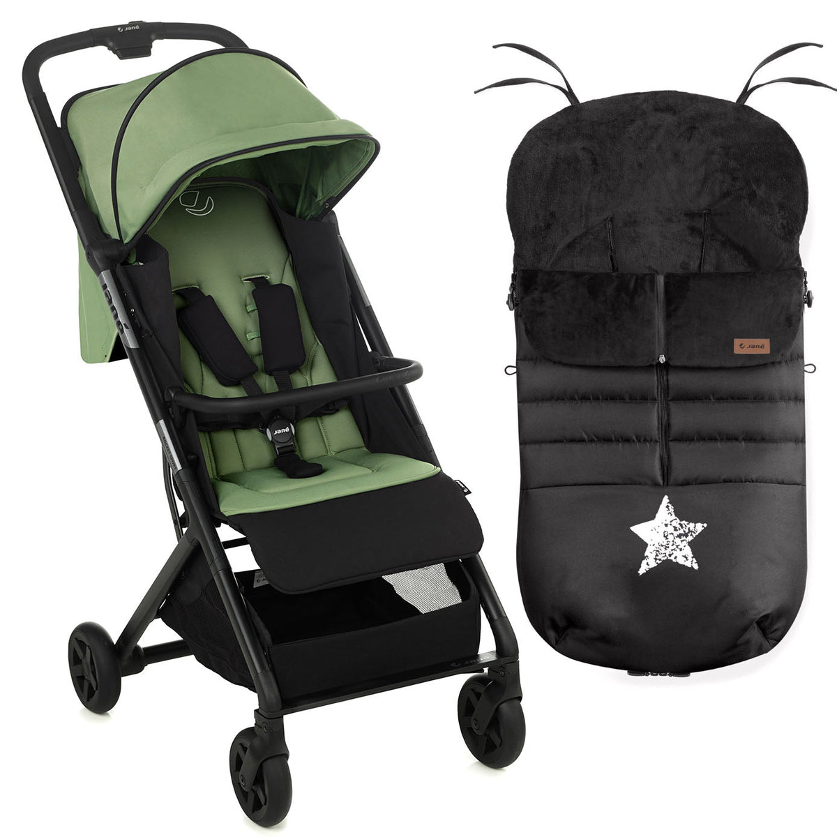 Jane Rocket Sport Luxe Pushchair with Raincover &amp; Footmuff / Seat Liner