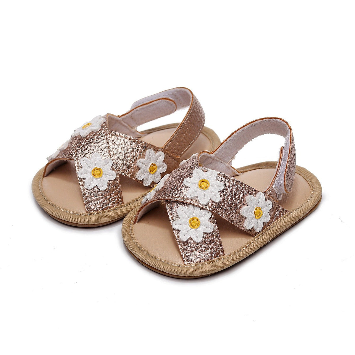 LittleMaylah™ Floral Cross-Strap Kids Sandals