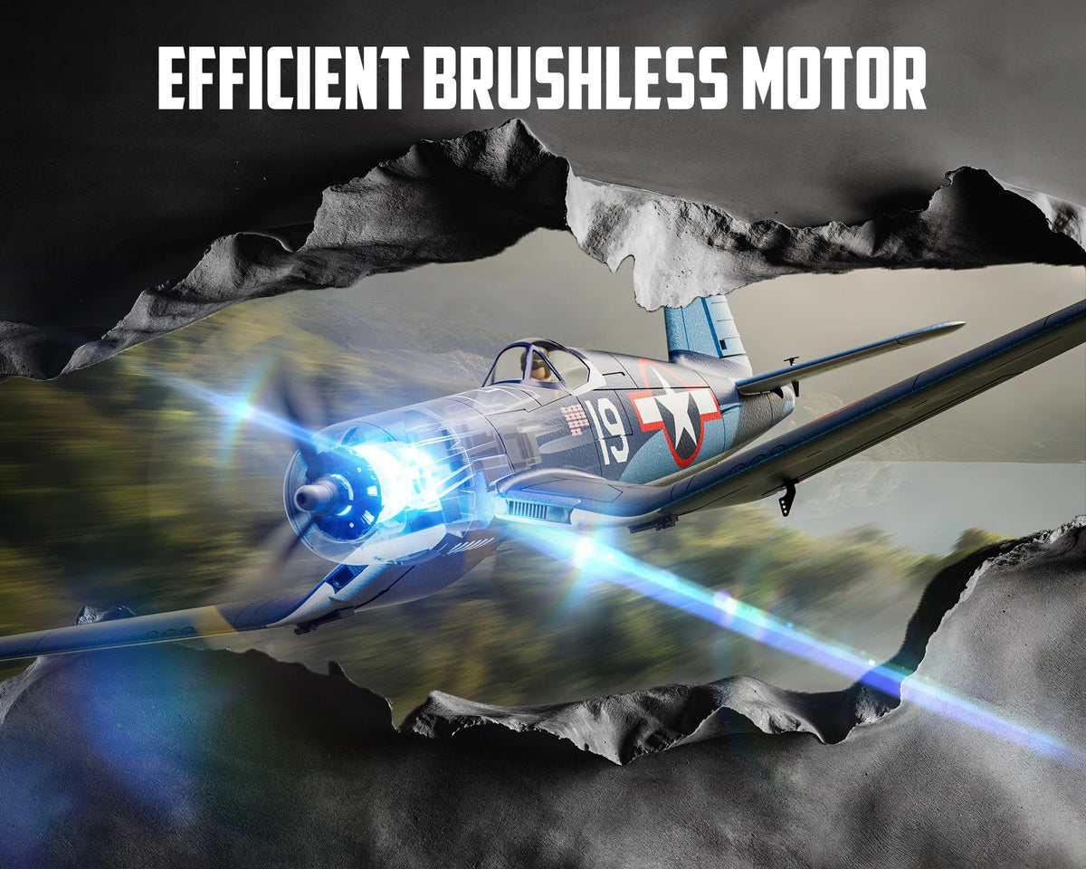 Volantex F4U Corsair 500mm Brushless Warbird RC Plane, RTF, 2S/3S Power Support
