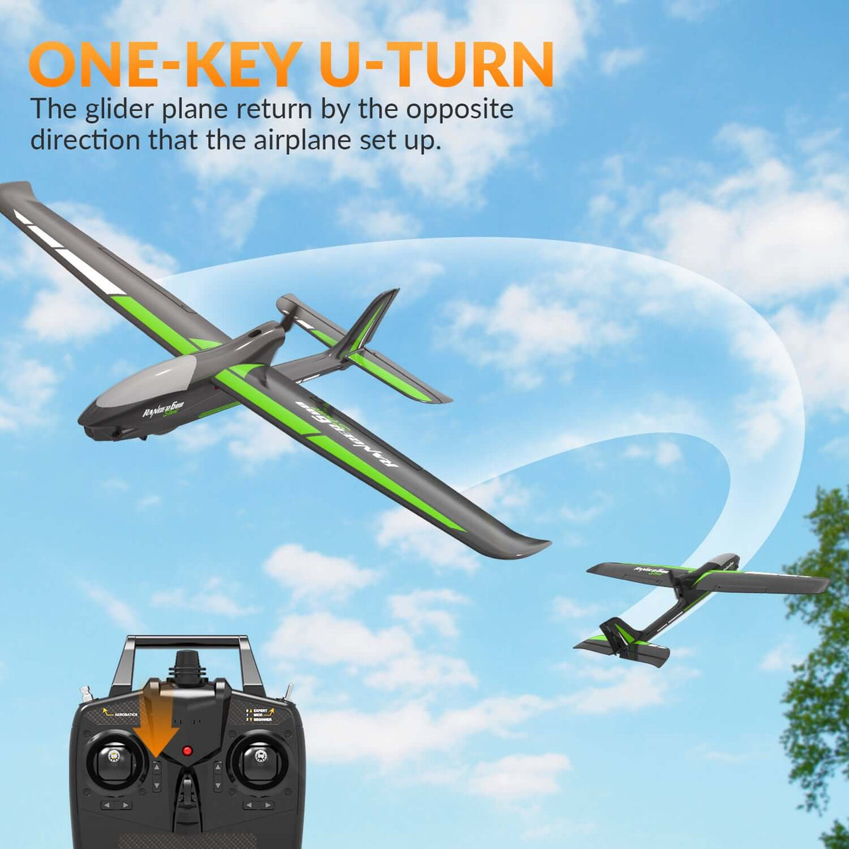 Ranger 600 RC Airplane - 4-Channel, 40 Min Flight, Dual Batteries, Beginner Friendly