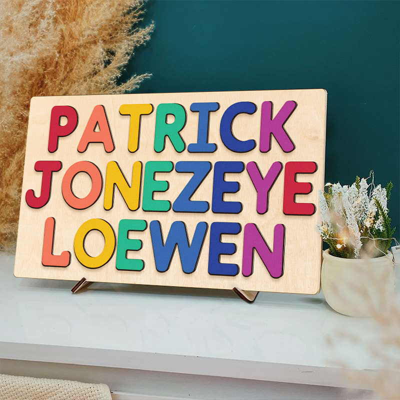 Only Letters Name Puzzle, Custom Puzzle For Toddler, Wooden Montessori Toys, Personalized Baby Gifts, First Christmas Gifts For Kids, 1st birthday gifts idea NP03