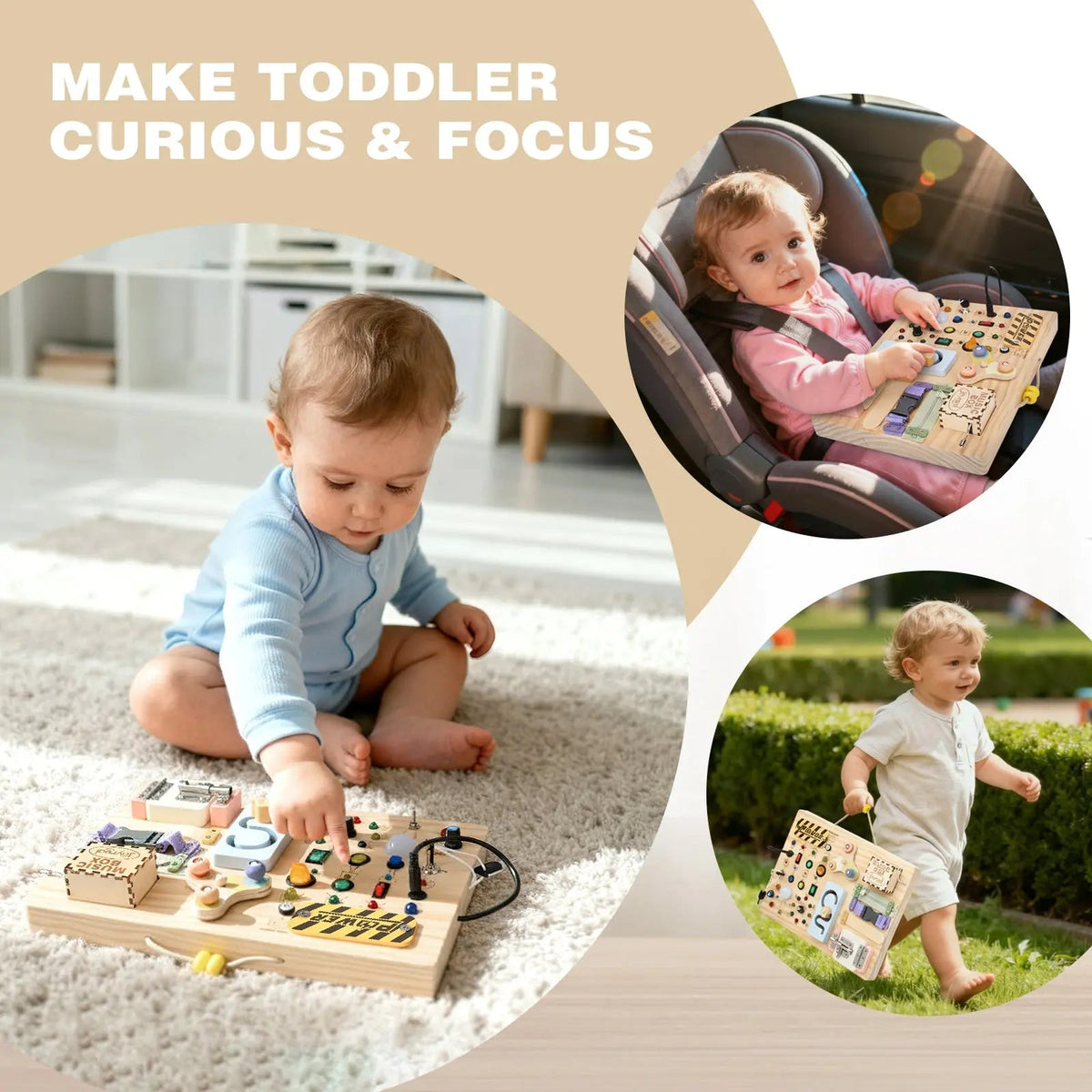Montessori Busy Board for Early Learning Kids