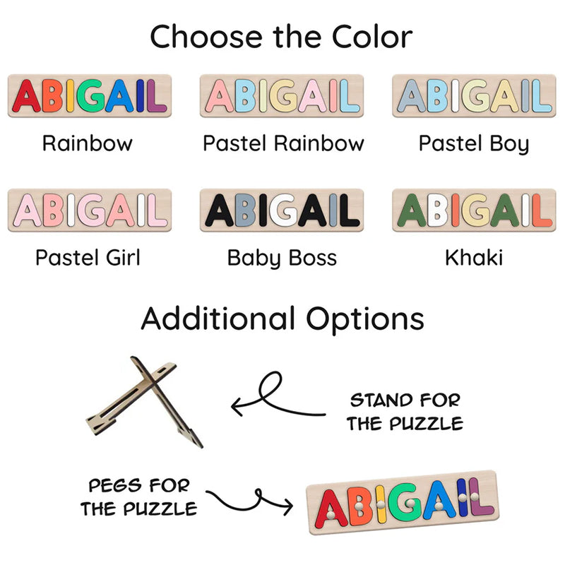 Only Letters Name Puzzle, Custom Puzzle For Toddler, Wooden Montessori Toys, Personalized Baby Gifts, First Christmas Gifts For Kids, 1st birthday gifts idea NP03