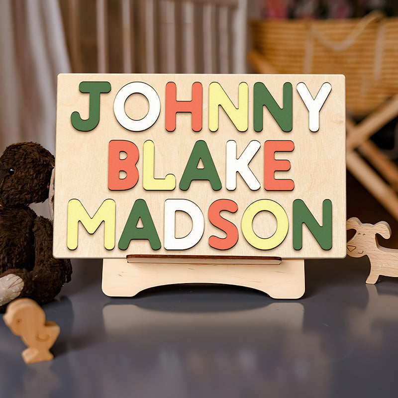 Only Letters Name Puzzle, Custom Puzzle For Toddler, Wooden Montessori Toys, Personalized Baby Gifts, First Christmas Gifts For Kids, 1st birthday gifts idea NP03