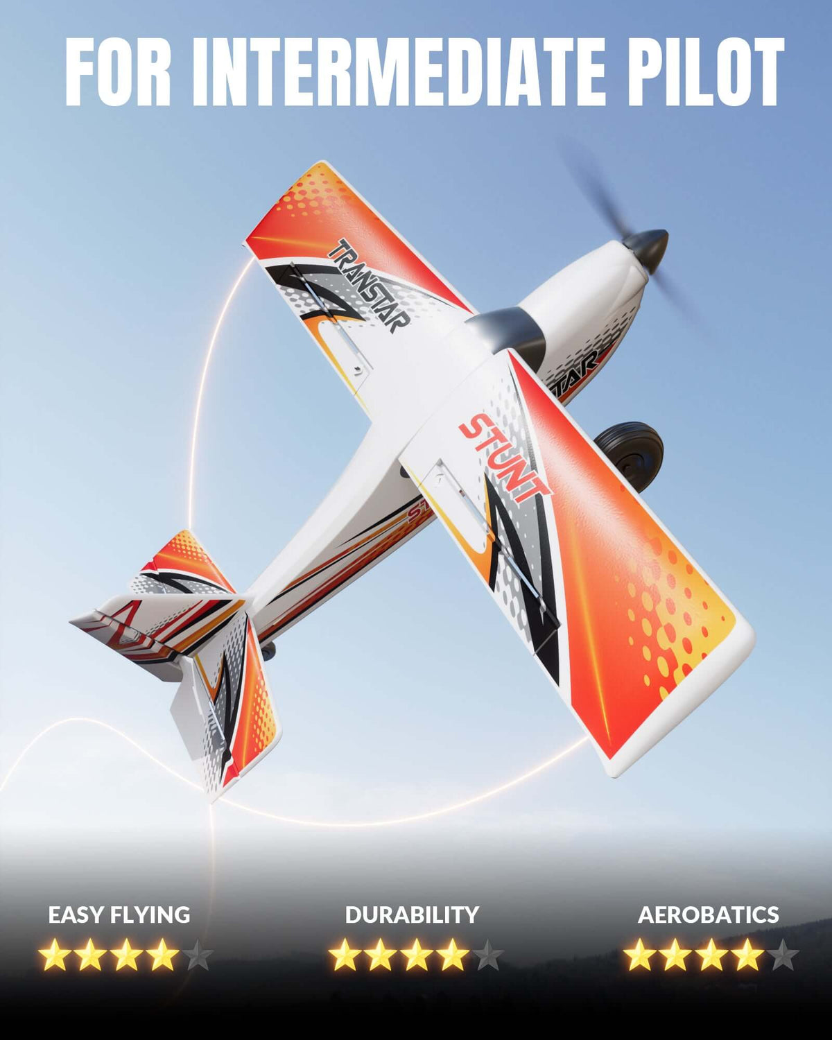VolantexRC Trainstar 500mm Brushless RC Plane 2S/3S Power RTF – Green/Orange