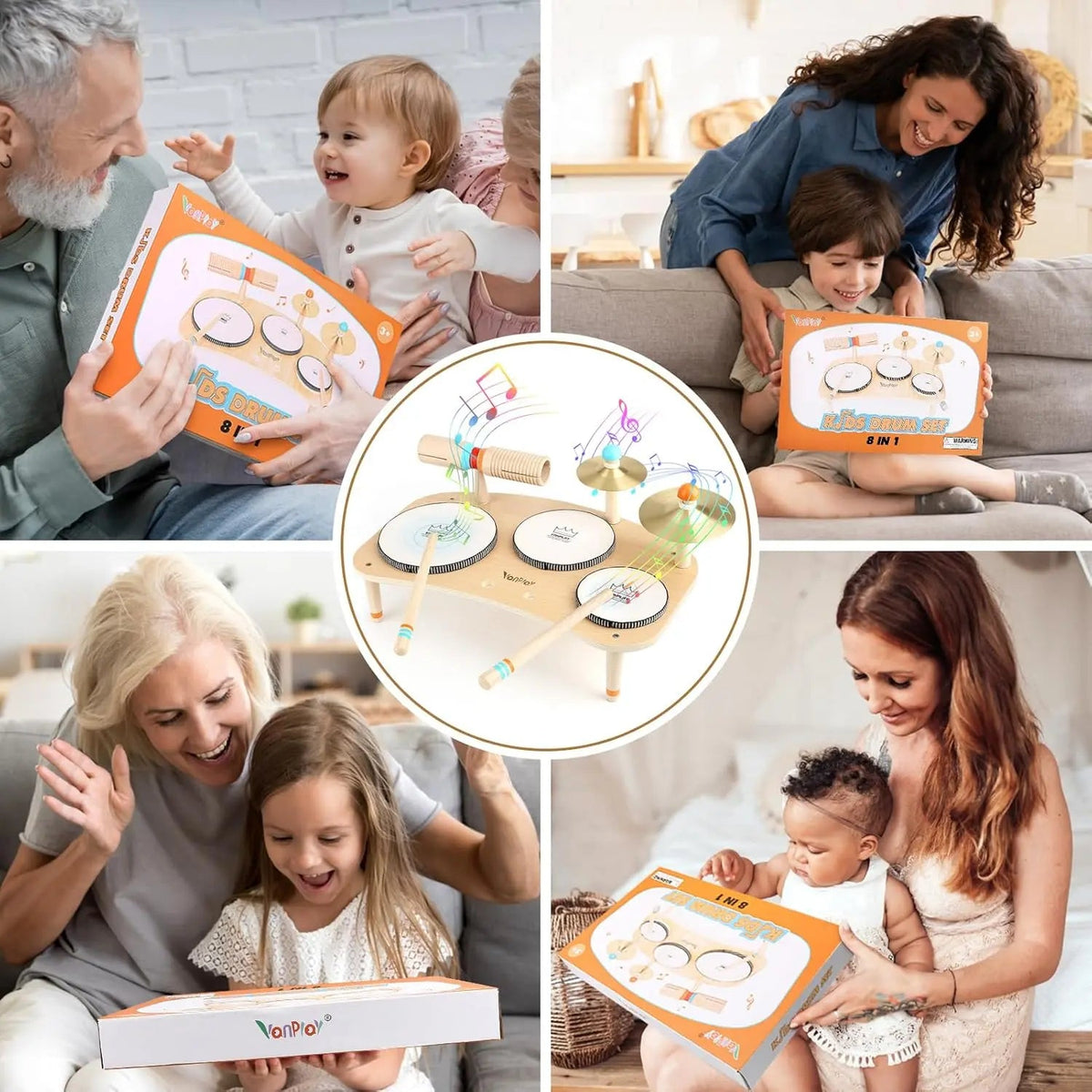 Little Beat Makers – 8-in-1 Wooden Music Table &amp; Drum Set