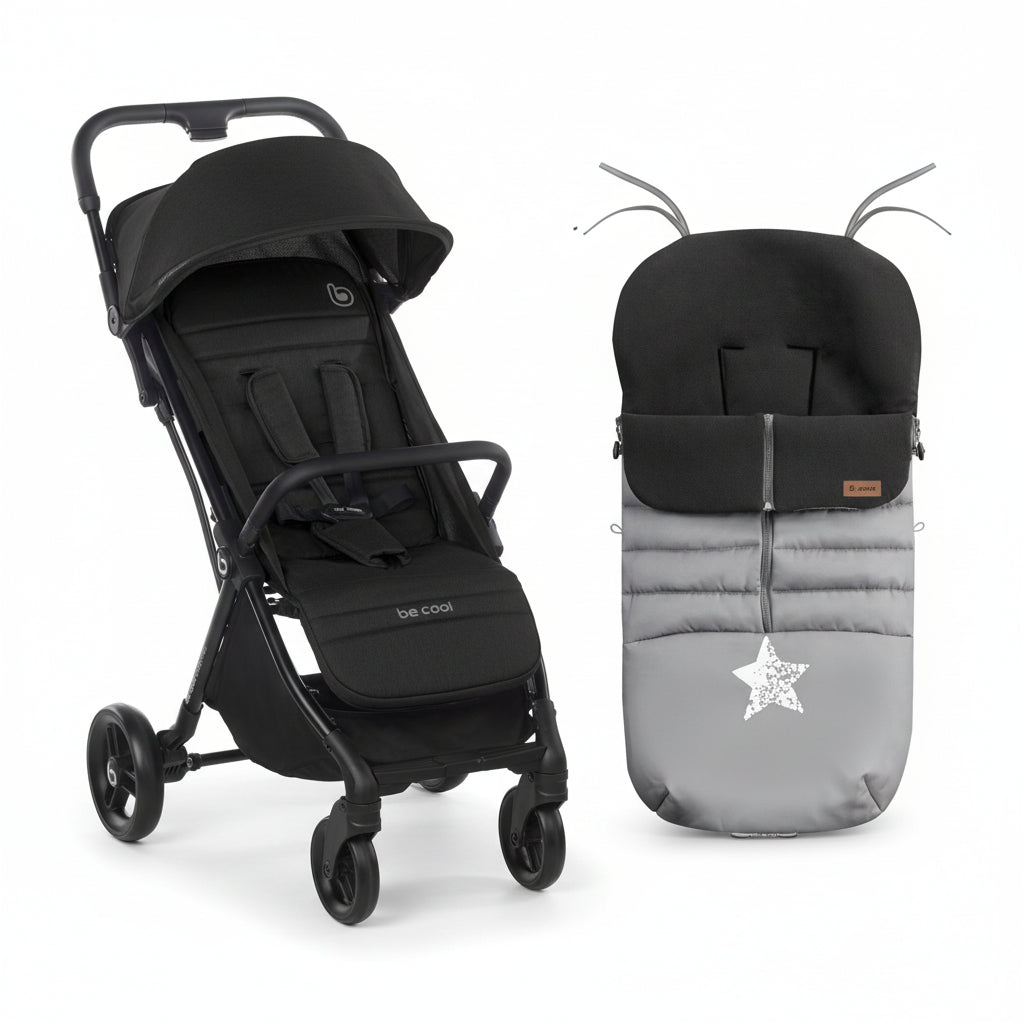 Be Cool Quick Fold Luxe Compact Fold Stroller &amp; Footmuff / Liner 0-22kg, 0-4 years