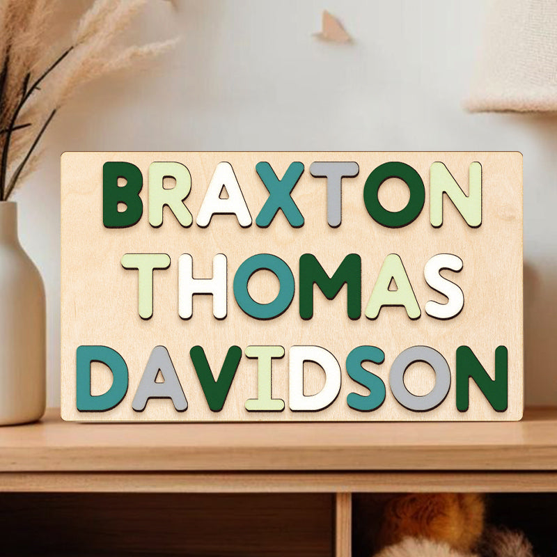 Only Letters Name Puzzle, Custom Puzzle For Toddler, Wooden Montessori Toys, Personalized Baby Gifts, First Christmas Gifts For Kids, 1st birthday gifts idea NP03