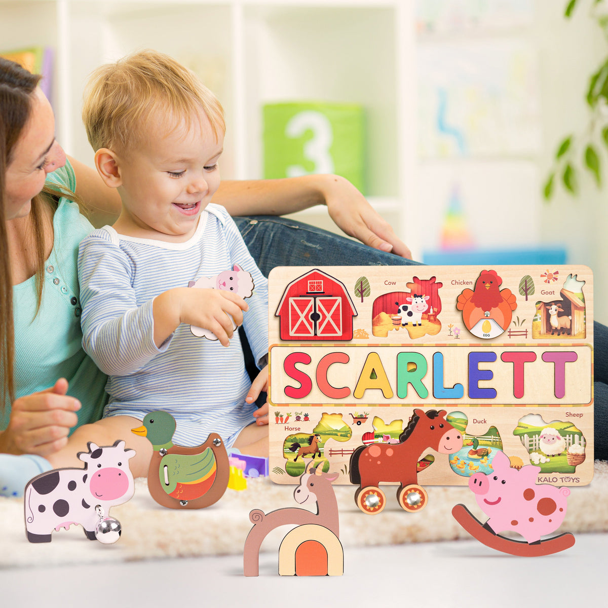 Personalized Wooden Busy Board Name Puzzle NP54