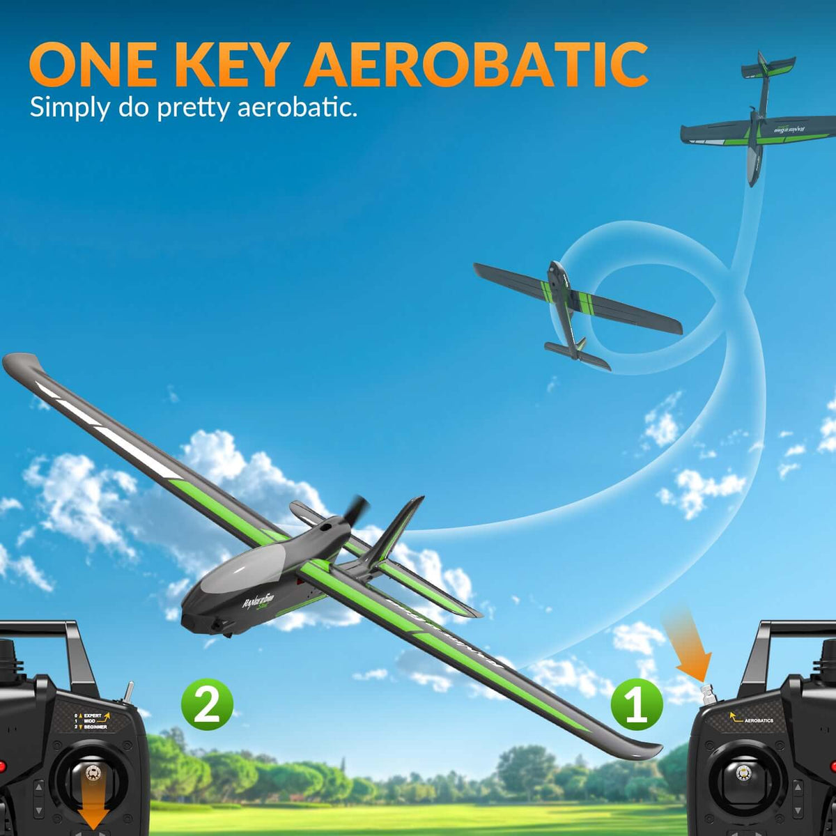 Ranger 600 RC Airplane - 4-Channel, 40 Min Flight, Dual Batteries, Beginner Friendly