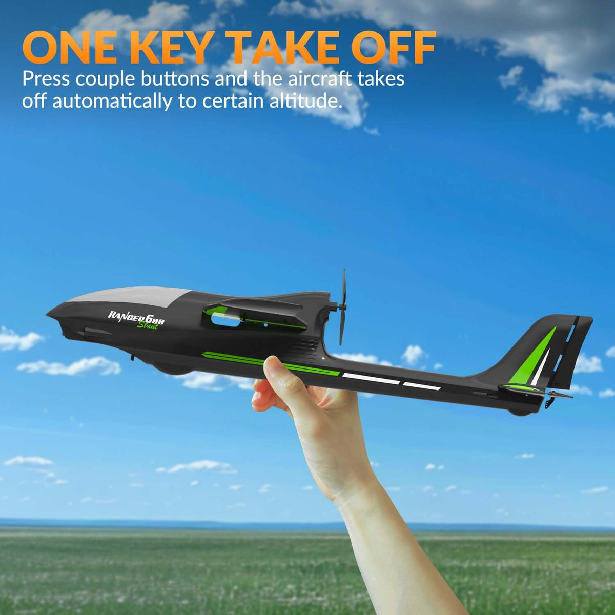Ranger 600 RC Airplane - 4-Channel, 40 Min Flight, Dual Batteries, Beginner Friendly