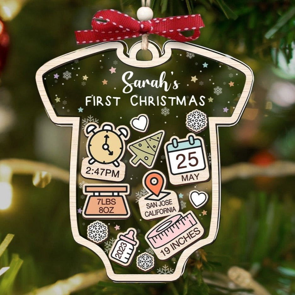 Baby's First Christmas Ornament, Personalized Baby 1st Christmas Ornament CF63