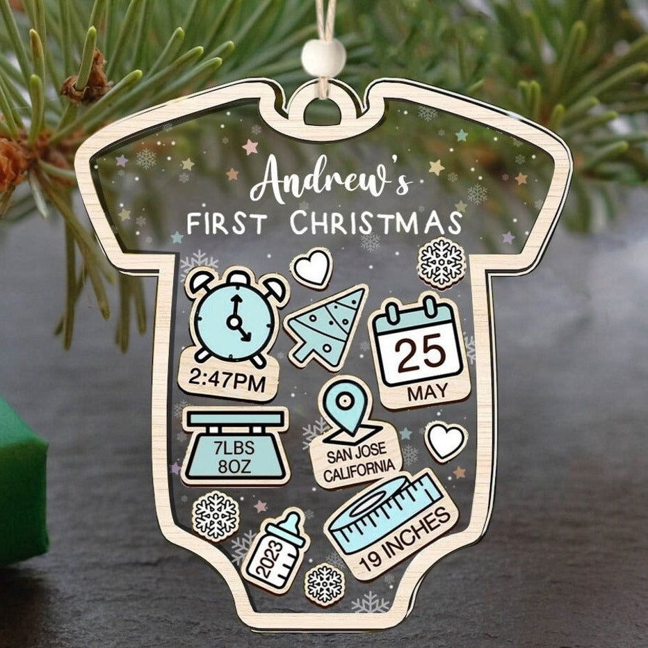 Baby's First Christmas Ornament, Personalized Baby 1st Christmas Ornament CF63