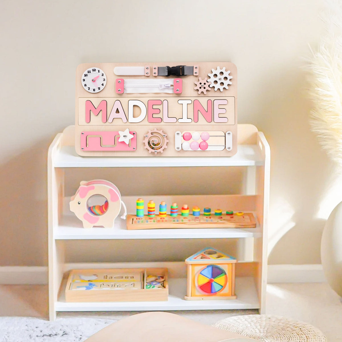 Personalized Busy Board Name Puzzle - Wooden Montessori Toys | Kindlytoys