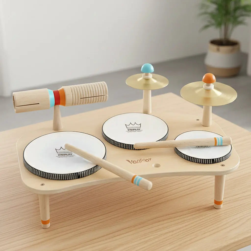 Little Beat Makers – 8-in-1 Wooden Music Table &amp; Drum Set