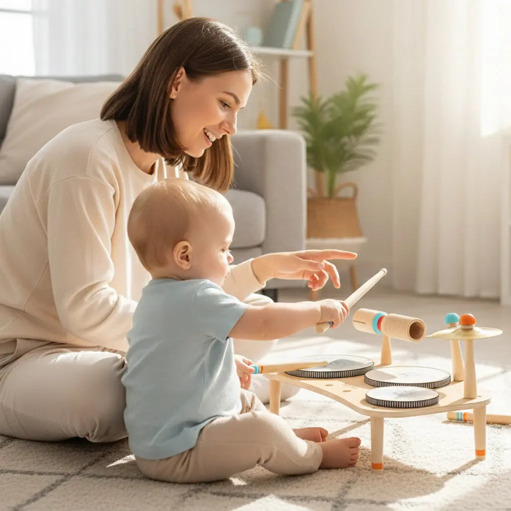 Little Beat Makers – 8-in-1 Wooden Music Table &amp; Drum Set