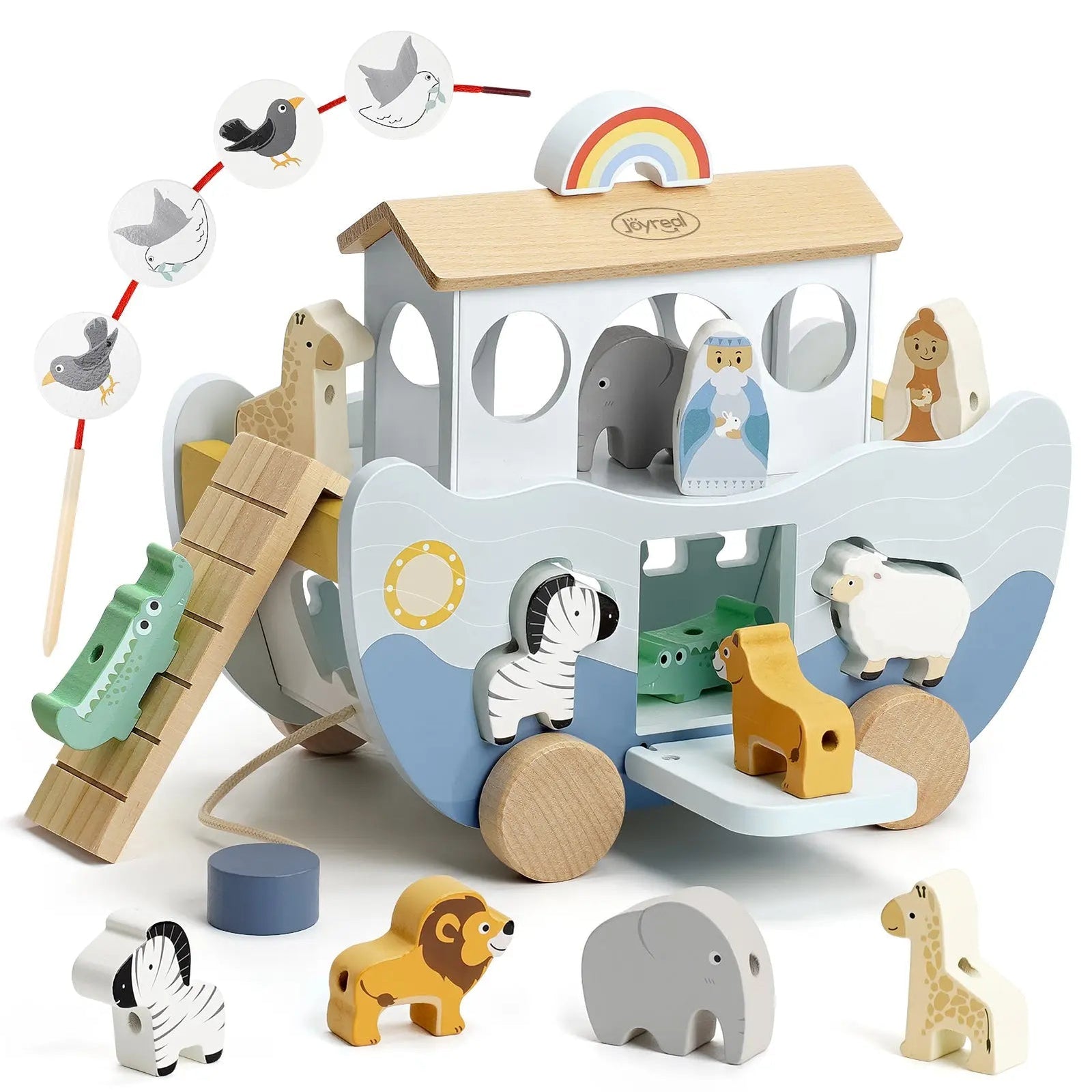 Wooden Noah's Ark Toy for Montessori Learning