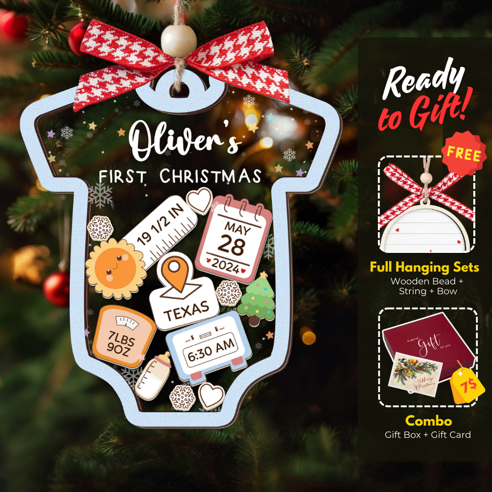 Personalized Baby 1st Christmas Ornament, Baby's First Christmas Ornament 2025 CF143