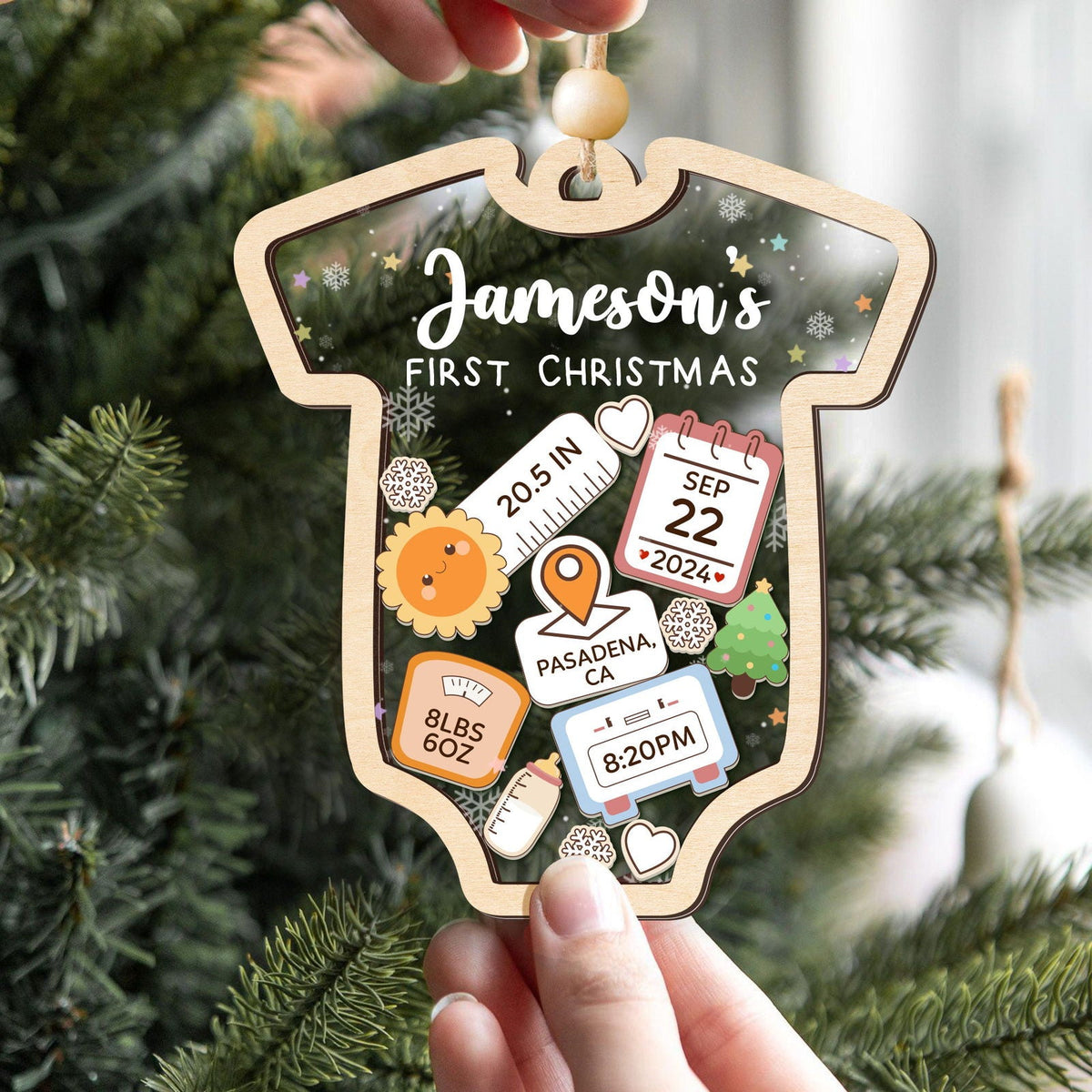 Personalized Baby 1st Christmas Ornament, Baby's First Christmas Ornament 2025 CF143