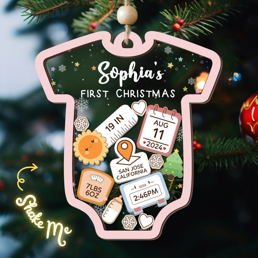 Personalized Baby 1st Christmas Ornament, Baby's First Christmas Ornament 2025 CF143