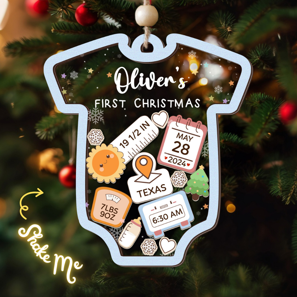Personalized Baby 1st Christmas Ornament, Baby's First Christmas Ornament 2025 CF143