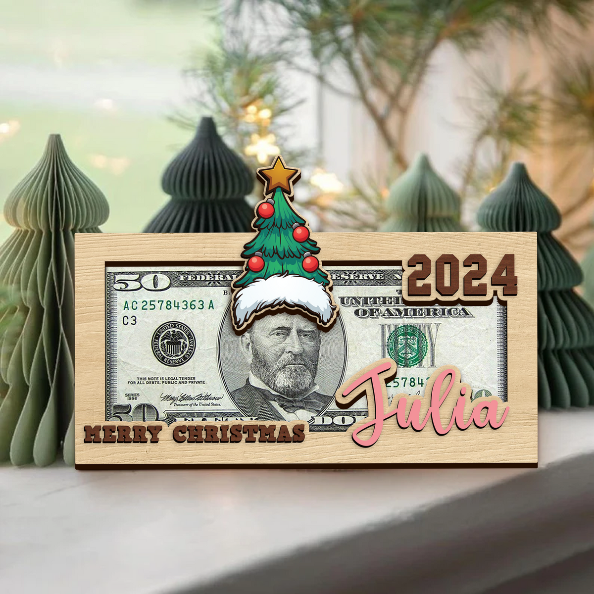 Personalized Christmas Money Holders, Christmas Party Cash Holder Gift, Santa Money Cards MH43