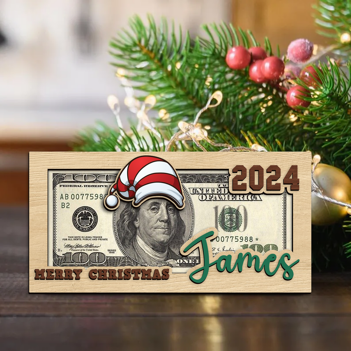 Personalized Christmas Money Holders, Christmas Party Cash Holder Gift, Santa Money Cards MH43