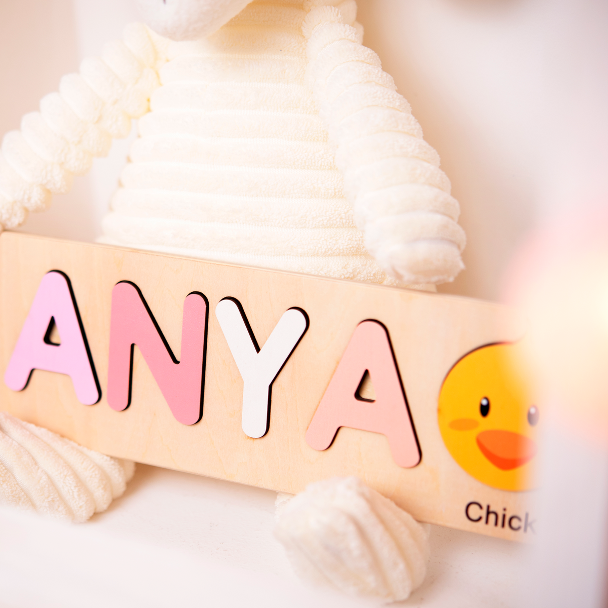 Personalized Name Puzzle With Animals, Wooden Montessori Toys NP32