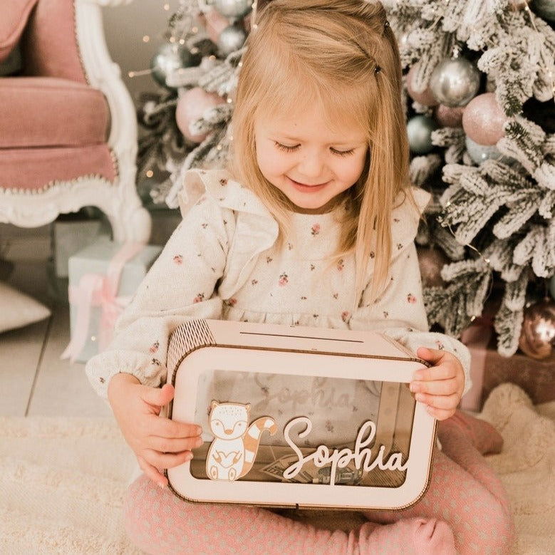 Personalized Piggy Bank For Kids, Wooden Piggy Bank with Name, DIY Piggy Bank, First Birthday Gifts Idea, 1st Christmas Gifts For Kids
