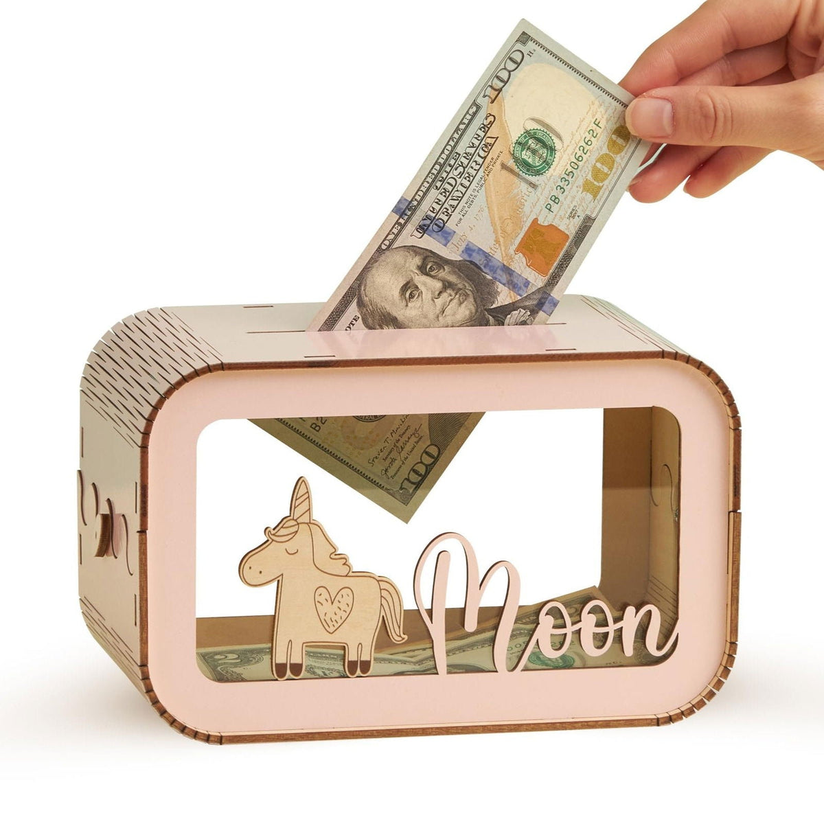 Personalized Piggy Bank For Kids, Wooden Piggy Bank with Name, DIY Piggy Bank, First Birthday Gifts Idea, 1st Christmas Gifts For Kids