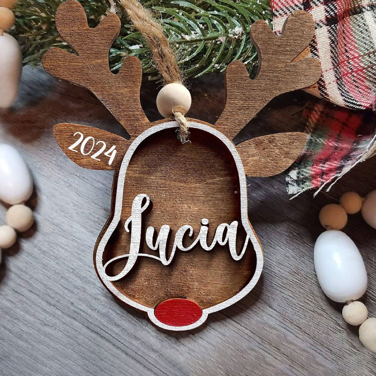 Personalized Stocking Tags Reindeer 2025, christmas ornament, Custom Stocking Tag CF03