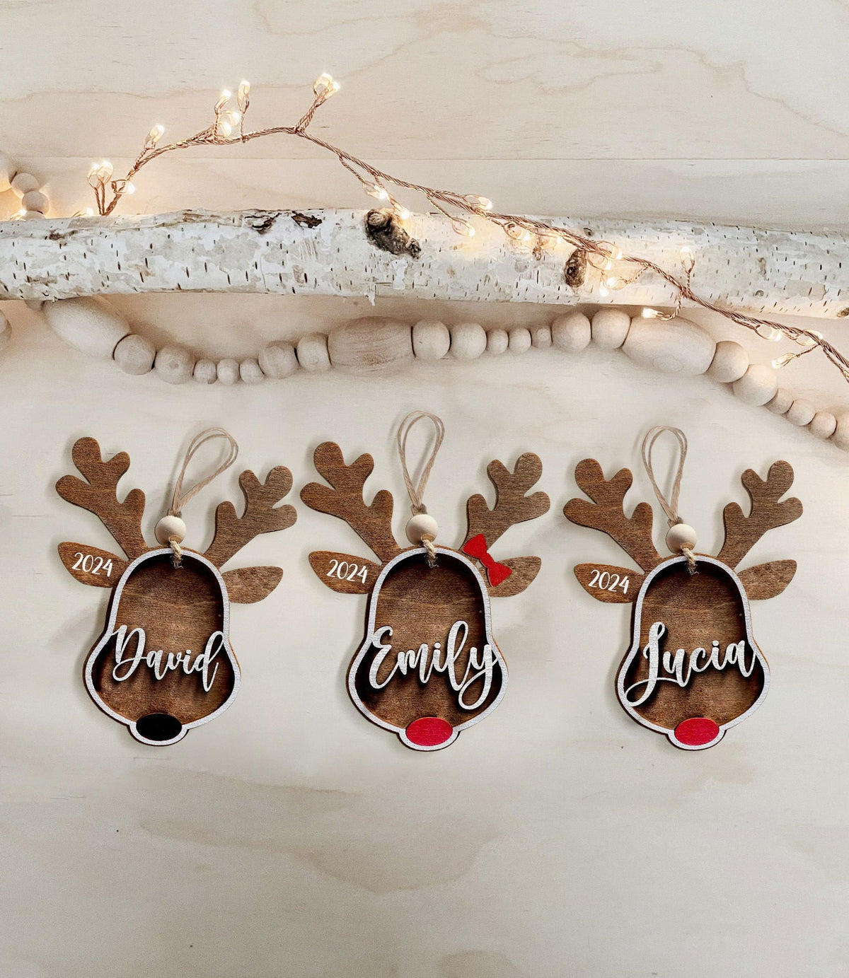 Personalized Stocking Tags Reindeer 2025, christmas ornament, Custom Stocking Tag CF03