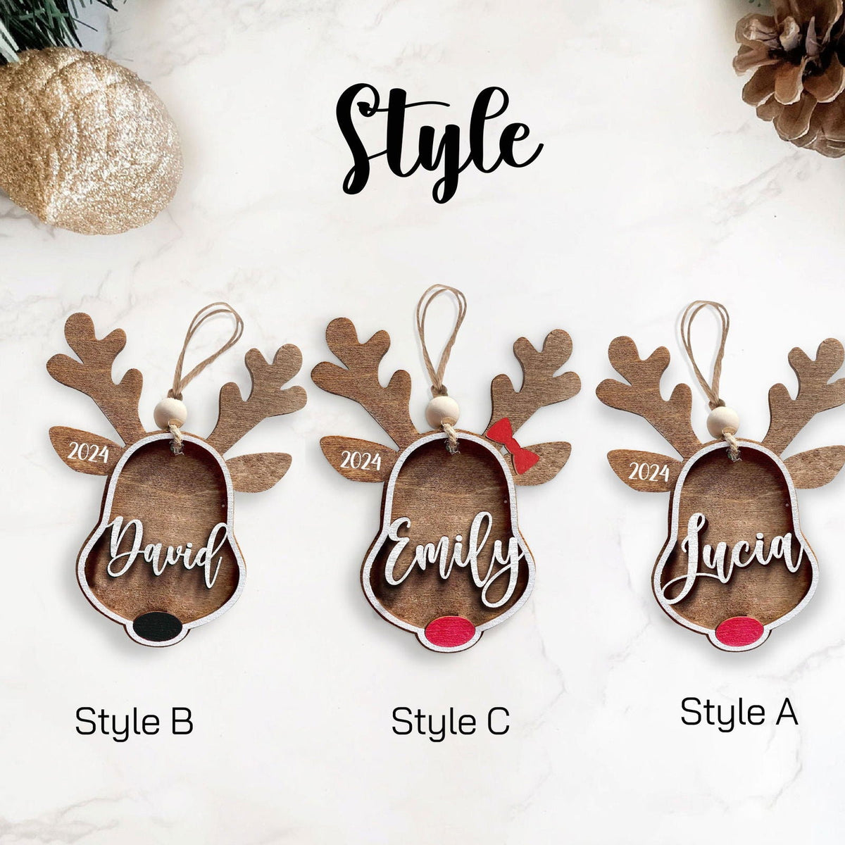 Personalized Stocking Tags Reindeer 2025, christmas ornament, Custom Stocking Tag CF03