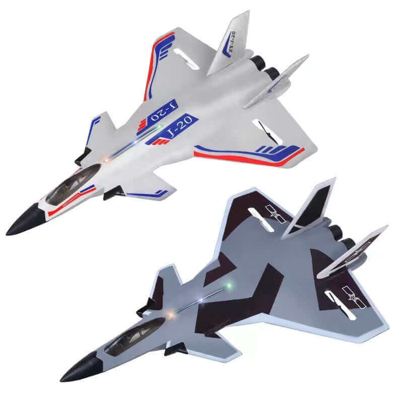 ZY J20 RC Fighter Jet 2.4GHz LED, Auto-Balance, 300m Range, Durable EPP Foam