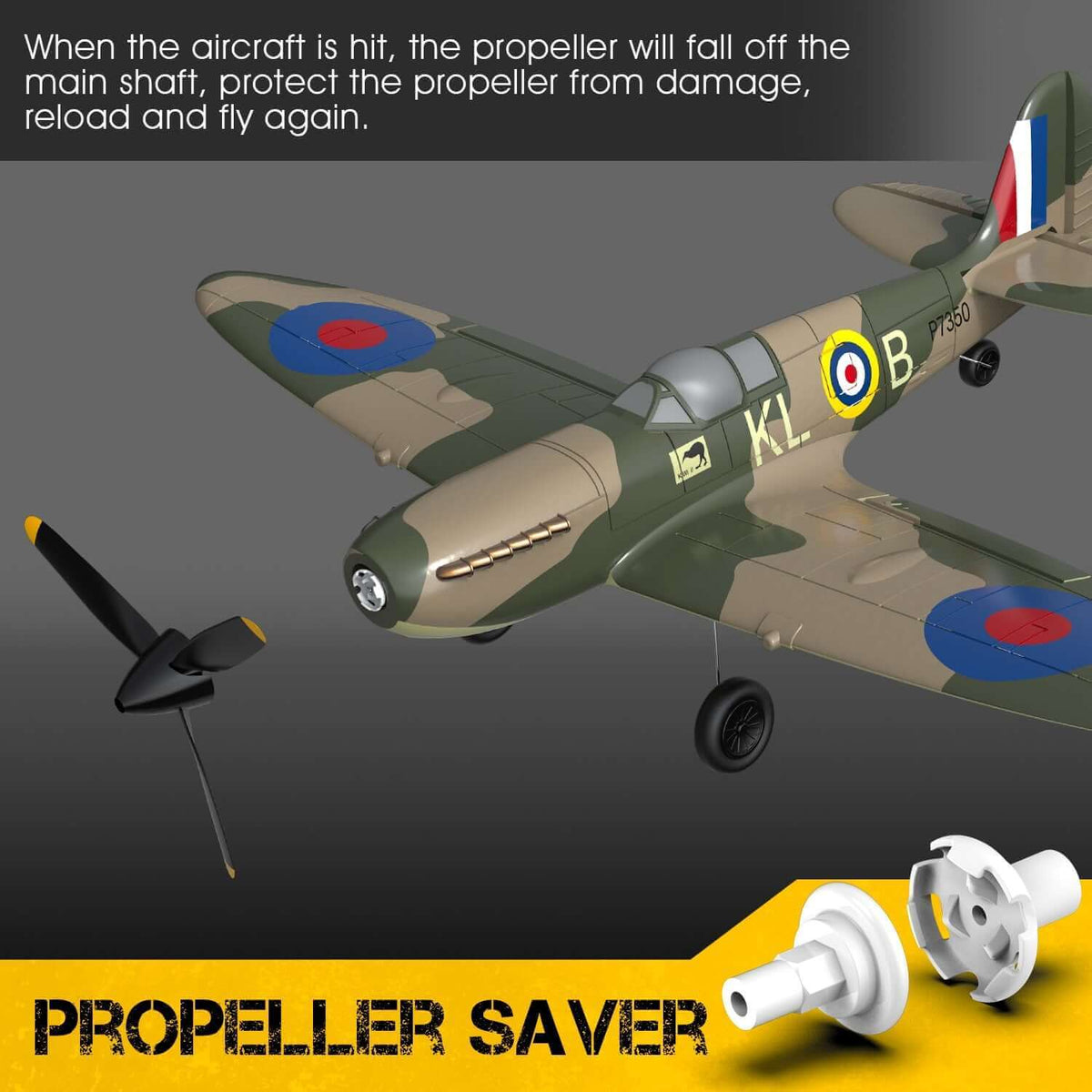 Spitfire RC Airplane: 2.4G 4CH EPP Mini Warbird Plane RTF