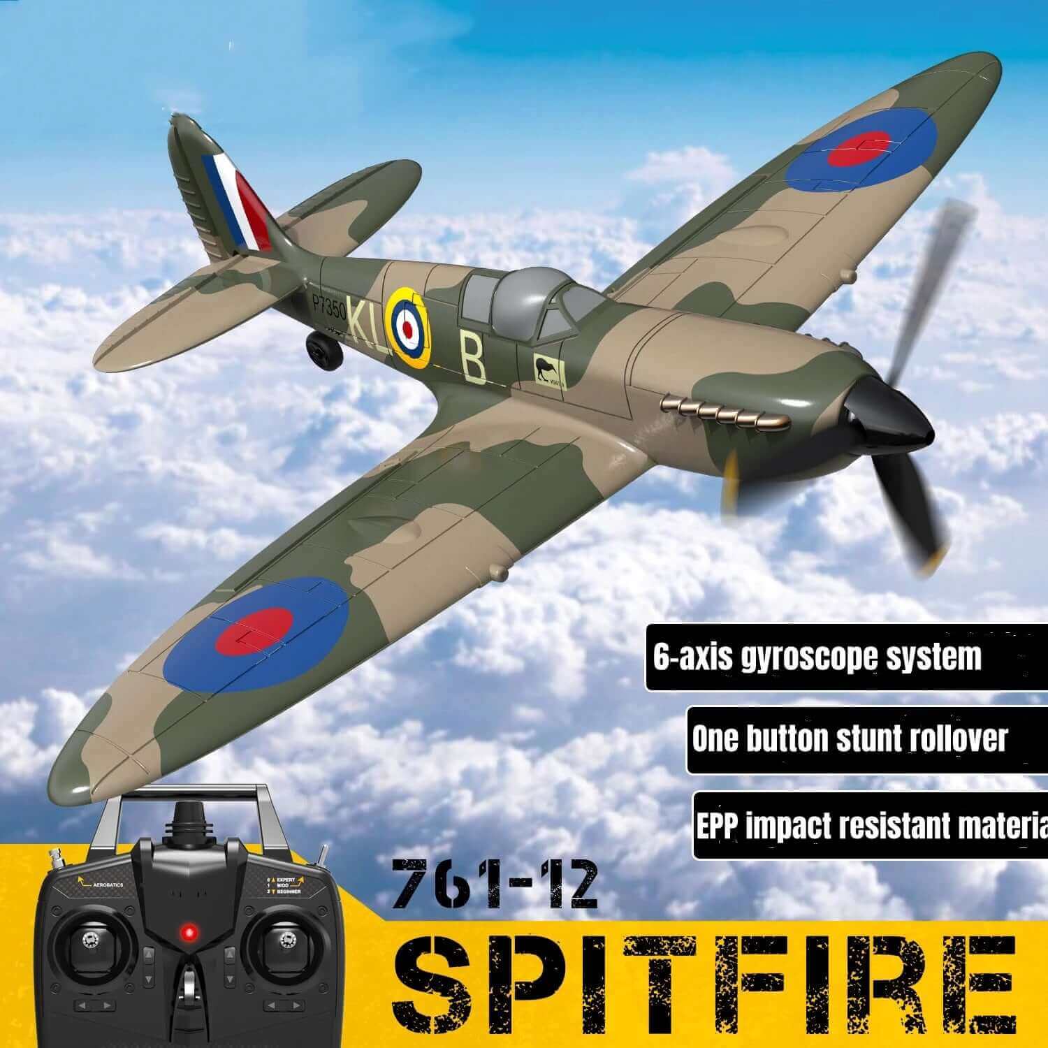 Spitfire RC Airplane: 2.4G 4CH EPP Mini Warbird Plane RTF