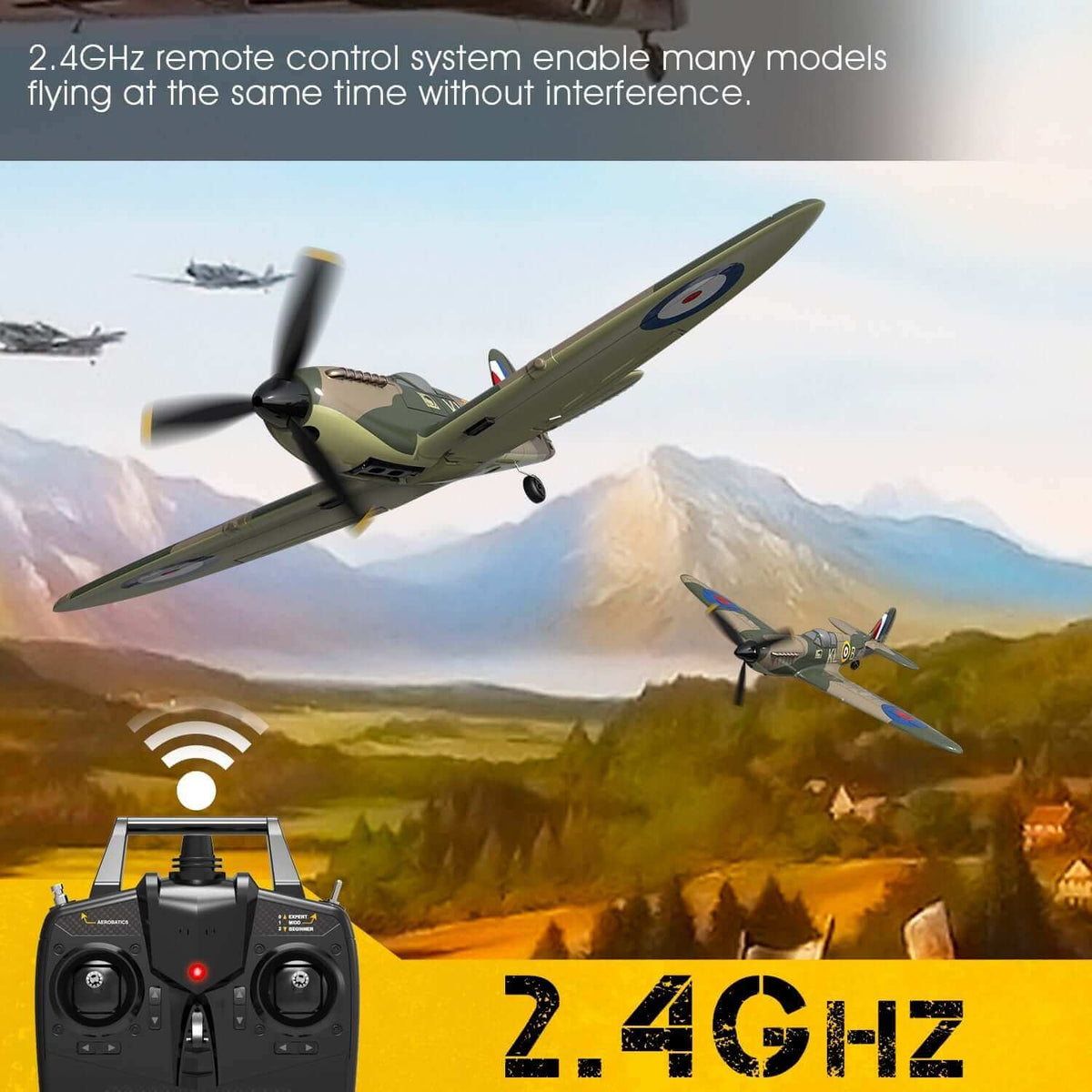Spitfire RC Airplane: 2.4G 4CH EPP Mini Warbird Plane RTF