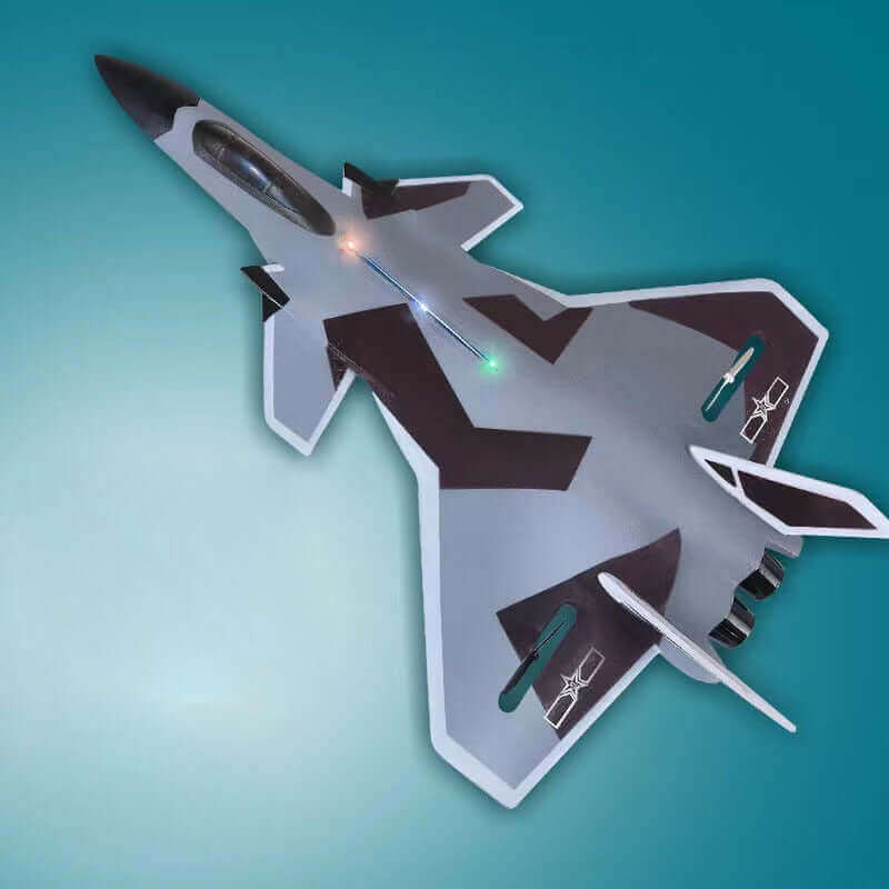 ZY J20 RC Fighter Jet 2.4GHz LED, Auto-Balance, 300m Range, Durable EPP Foam