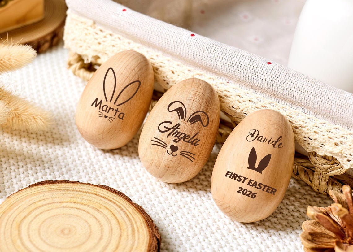 Personalized Wooden Easter Egg - Musical Egg Shaker 2026