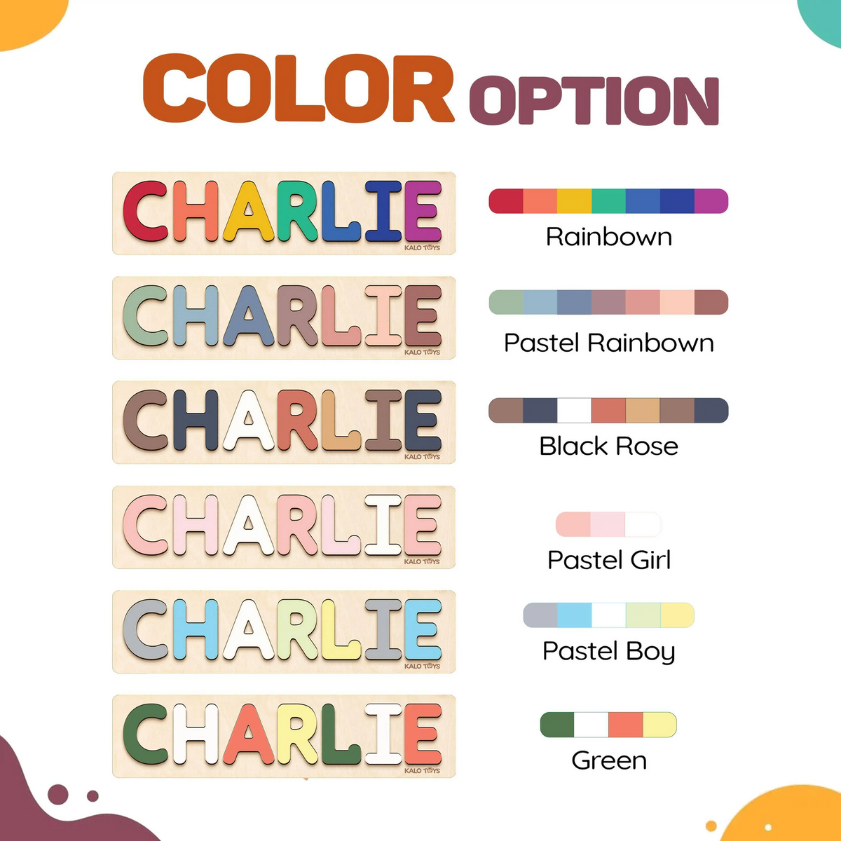 Personalized Wooden Busy Board Name Puzzle NP54