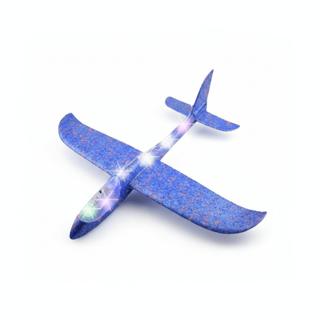50CM Foam Glider Airplane Toy with LED Lights - Hand Throw Outdoor Fun for Kids