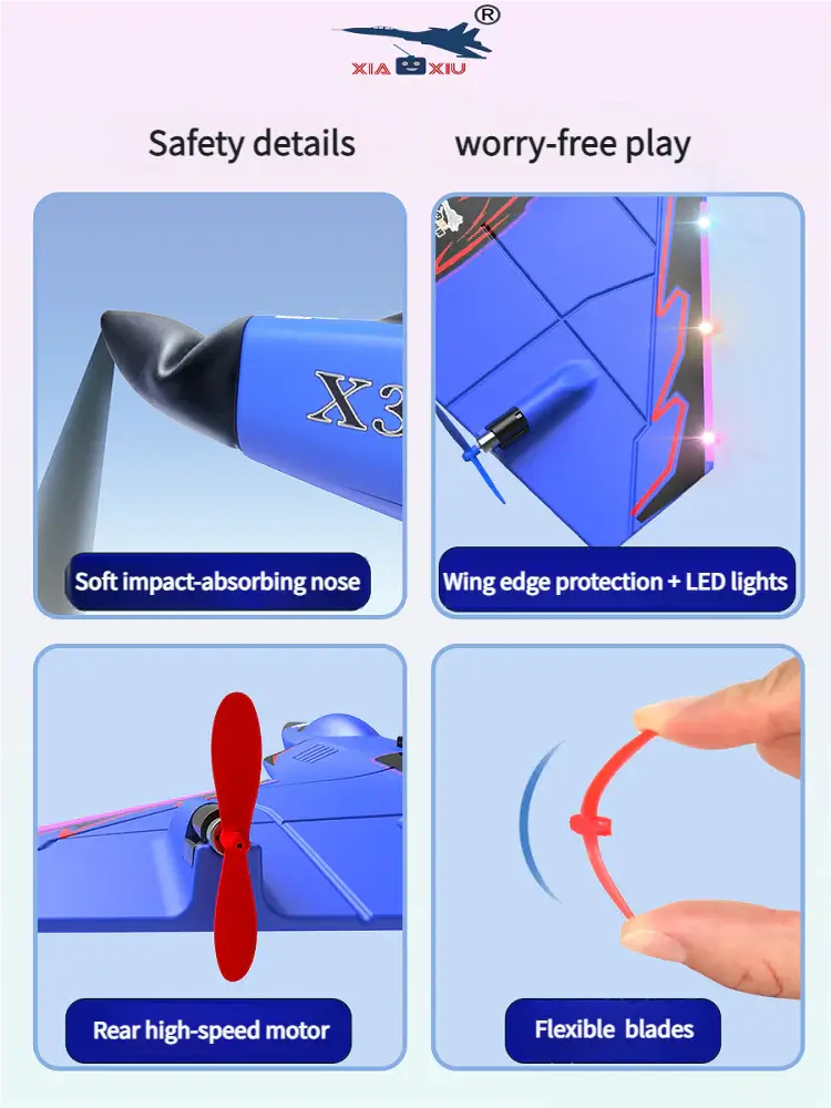 X320 Sea-Land-Air RC Glider EPP Foam Plane with LED Lights – Long Flight Time
