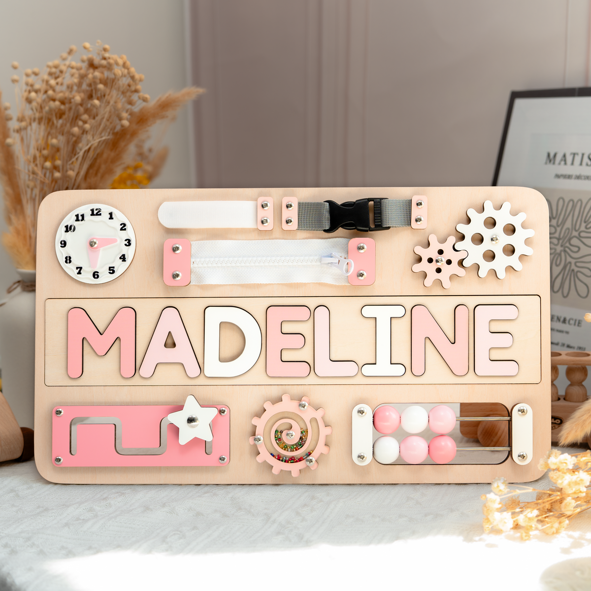 Personalized Busy Board Name Puzzle - Wooden Montessori Toys | Kindlytoys