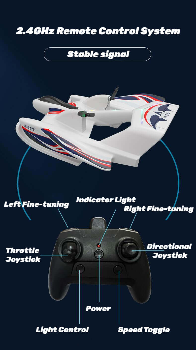 Kidstoylover Sea, Land, Air Glider with Gyro &amp; LED